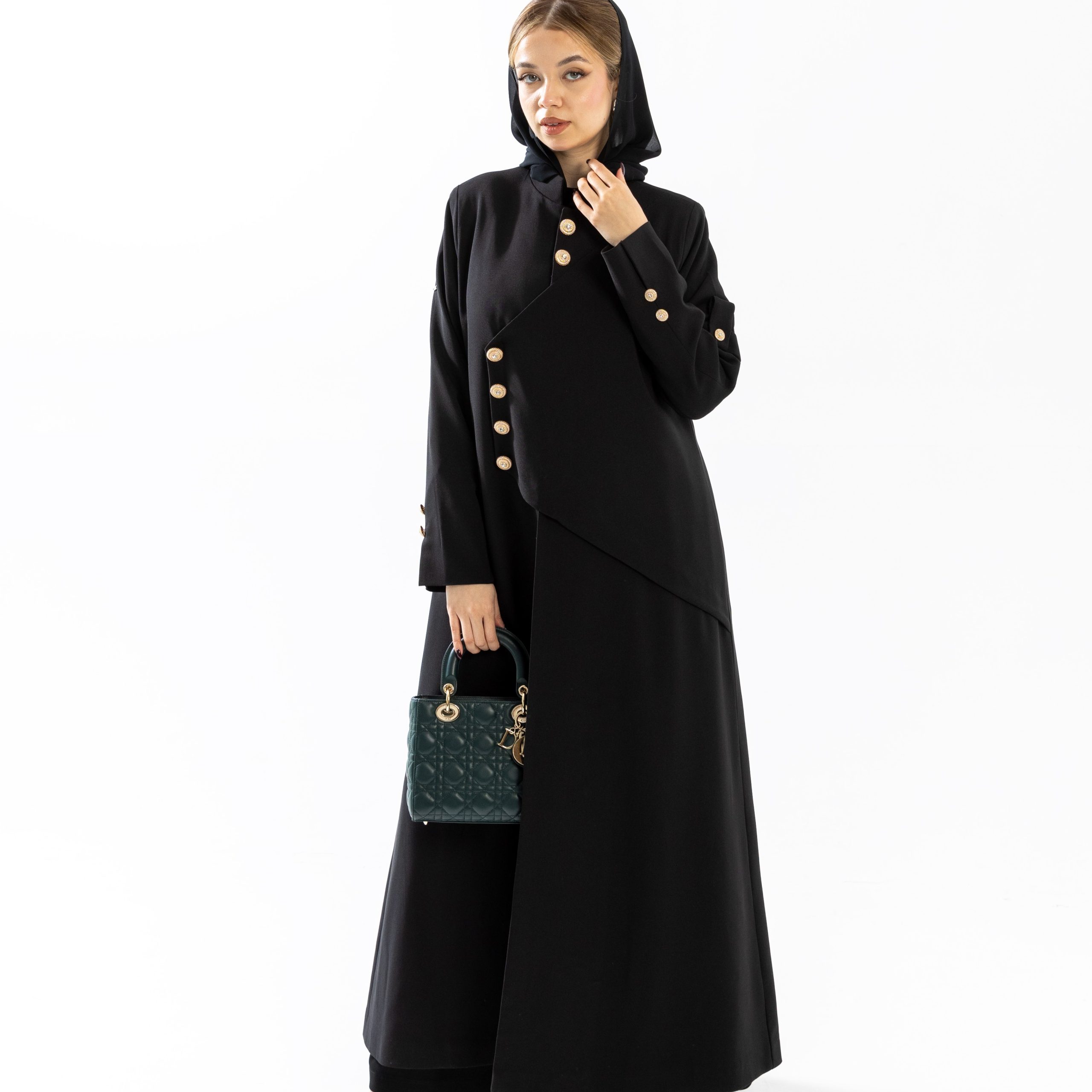 Golden Button Abaya